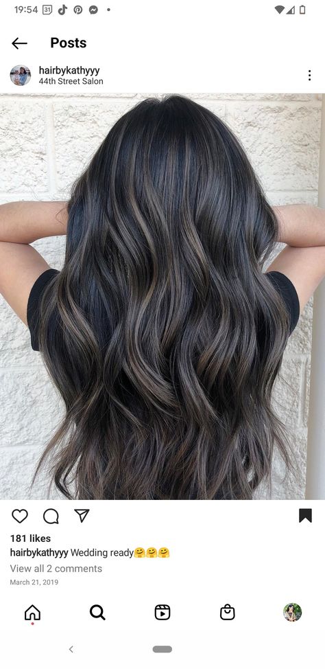 Black Hair With Mushroom Balayage, Subtle Bayalage For Black Hair, Black And Mushroom Brown Hair, Smoky Black Hair, Dark Olive Hair Colour, Reverse Balayage Dark Hair, Smokey Hair Color Brown, Frosty Brown Hair, Dimensional Ashy Brunette