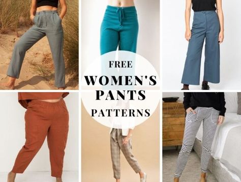 Patterns For Pants, Free Sewing Patterns For Women, Elastic Waist Pants Pattern, Pants Sewing Patterns, Hello Sewing, Pajama Pants Pattern, Trouser Pants Pattern, Pants Pattern Free, Pants Patterns