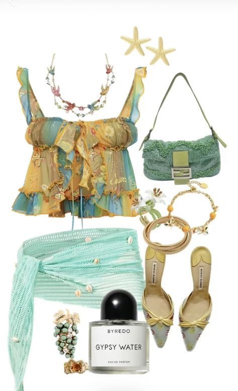 Tropical Outfit Inspiration, Tropical Outfits, 2014 Tumblr, Beach Party Outfits, Mermaid Core, Tropical Outfit, Beachy Outfits, Ibiza Outfits, Mermaid Outfit