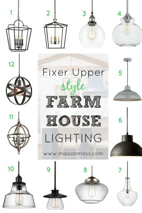 Fixer Upper Style Farmhouse Lighting • Maison Mass Farm House Lighting, Casa Hobbit, Farmhouse Style Lighting, Farmhouse Kitchen Lighting, Deco Champetre, House Light, Farmhouse Light Fixtures, House Lighting, Dekor Diy