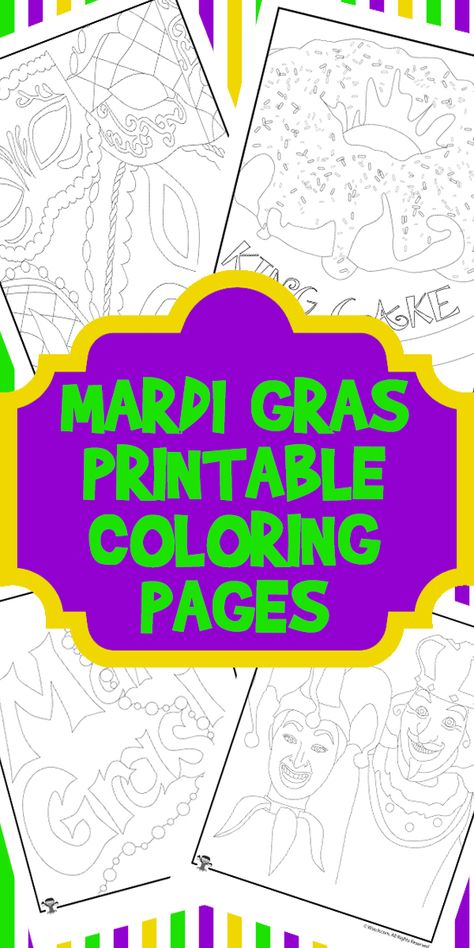 Mardi Gras Printable Coloring Pages | Woo! Jr. Kids Activities Mardi Gras Activities, Mardi Gras Photos, Mardi Gras Float, Easter Coloring Sheets, Mardi Gras Crafts, Mardi Gras King Cake, Camp Activities, Color Sheets, Mardi Gras Parade