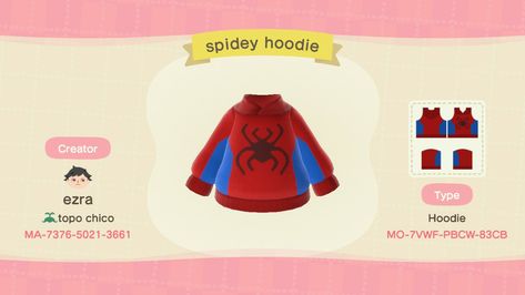 animal crossing new horizons code Animal Crossing Custom Design Codes Clothes, Acnh Spiderman Design, One Piece Animal Crossing New Horizon, Animal Crossing Pajamas Code, Animal Crossing Spiderman Design, Acnh Band Tee Code, Acnh Spiderman, Animal Crossing Clothing Ideas, Y2k Animal Crossing Clothes