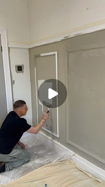 Lavish Lodge on Instagram: "For everyone that has asked… this is the colour code you need for the Paint shade in my guestroom. It was a custom blend from @valsparpaintuk 🩵  i asked for a dupe of “french grey” and we slightly changed a few pigments so its not identical 🤩 its a special blend of warm and cool, which i think gives the most beautiful shade of Sage. Its timeless, classy and cosy 🙏🏻 what do you guys think ❓

#lavishlodge #lavishlodgeinteriors #homedecor #homeinterior #houseoftiktok #paint #guestoom #bedroomdesign #bedroommakeover #panelling #greenpaint #homerenovation #renovationproject" Panelling Paint Colours, Lodge Interiors, Flat Ideas, Colour Code, French Grey, Paint Shades, Green Paint, Renovation Project, The Colour