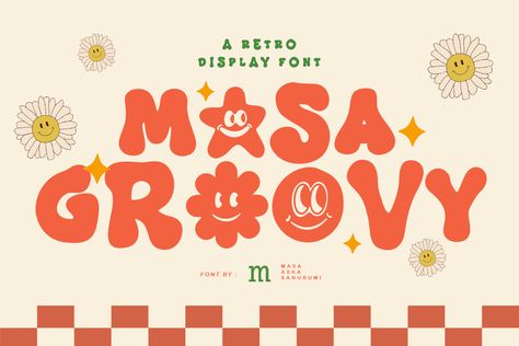 Retro Typography Design Inspiration Birthday Website, Festival Moodboard, Retro Banner, Display Background, Retro Display, 3d Graphic Design, Font Creator, Motion Graphic Design, Groovy Design