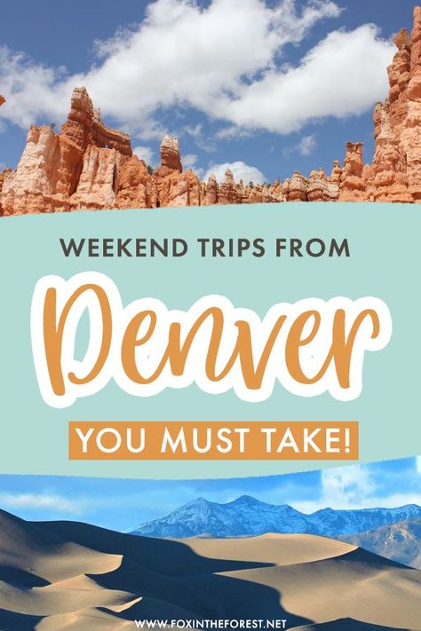 Wondering where to go near Denver? If you're into nature and killer views, here are some of the best weekend getaway ideas near Denver that you must plan for! From national parks to hidden nature gems, these are the best weekend trips to take from Denver! Day Trips From Denver, Best Weekend Trips, Denver Travel, Utah Travel, Usa Travel Guide, Colorado Travel, Camping Outfits, Estes Park, United States Travel