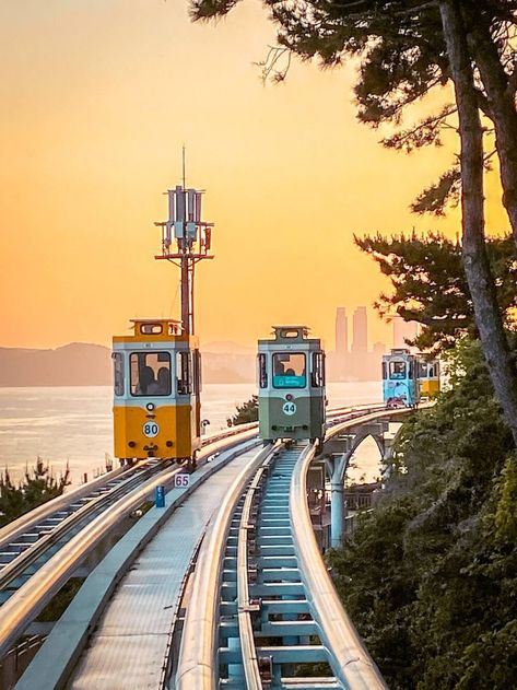 The Delightful Haeundae Sky Capsule Busan | My Experience + 5 Booking Tips To Make It Easy » Travel-Stained Social Media Famous, Seoraksan National Park, Seoul Korea Travel, Korea Tourism, Busan Korea, Scenic Train Rides, Busan South Korea, South Korea Travel, How To Book