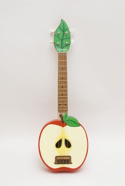 Apple guitar. Ukulele Art, Making Musical Instruments, Instruments Art, Cool Electric Guitars, Guitar Art, Ukelele, Guitar Design, Cool Guitar, Vintage Guitars