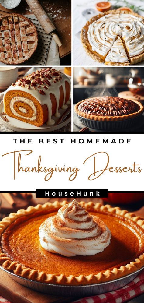 Looking for some inspiration for Thanksgiving desserts? Check out these 23 amazing Thanksgiving dessert recipes that feature pumpkin, apple, and pecan. They are all easy to make and delicious to eat. You will love these fall desserts! Cheesy Thanksgiving Recipes, Pumpkin Dessert Recipes For Thanksgiving, The Best Fall Recipes, Amazing Fall Desserts, Thanksgiving Desserts Southern, Best Baked Recipes, The Best Thanksgiving Recipes Ever, Homemade Pies For Thanksgiving, Thanksgiving Recipes Entree