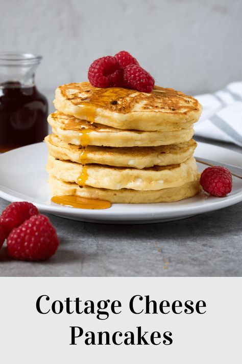 Pancakes With Cottage Cheese, Cottage Cheese Pancakes Recipe, Kay Nutrition, High Protein Pancakes, Cottage Cheese Pancakes, Source Of Protein, Cheese Pancakes, Cottage Cheese Recipes, High Protein Breakfast