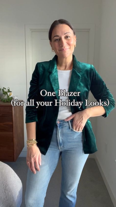 Green Velvet Blazer - Women's … curated on LTK Velvet Blazer Casual Outfit, How To Wear A Green Velvet Blazer, Velvet Blazer Christmas Outfit, How To Wear A Green Blazer, Sequence Blazer Outfits For Women, Green Corduroy Blazer Outfit, Navy Velvet Blazer Outfit Women, Womens Velvet Blazer Outfit, Velour Blazer Outfit