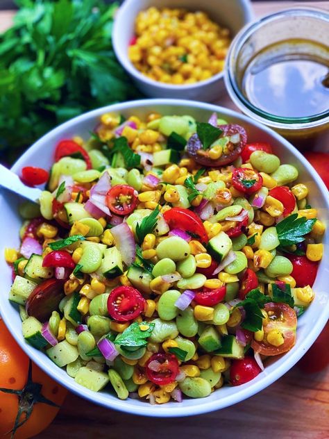 Fresh Lima Bean Recipes, Baby Lima Bean Recipes, Baby Lima Beans, Pregnancy Food Cravings, Bean Corn Salad, Postpartum Food, Lima Bean Recipes, Roasted Corn Salad, Bean Salads