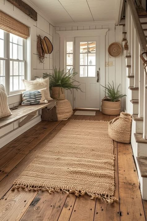 Beautiful Country Homes Interior, Earthy Home Decor Living Room, Small Country House Interior, Small Country Homes Interior, Garden Around House, Farmhouse House Interior, Small Home Renovation Ideas, Rustic Farmhouse Living Room Ideas, Cozy Rustic Home