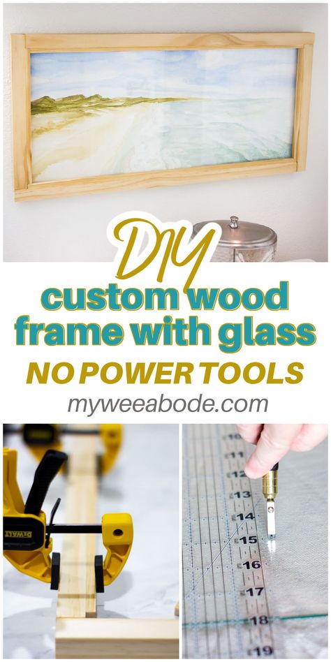 Build A Picture Frame, Making Picture Frames, Custom Wood Frames, Diy Home Projects, Rustic Picture Frames, Glass Picture Frames, Rustic Wood Frame, Diy Picture Frames, Rustic Frames