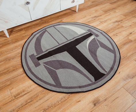 Star Wars Mandalorian Helmet, The Mandalorian Helmet, Mandalorian Helmet, Star Wars Mandalorian, Star Wars Fashion, Star Wars Diy, Round Area Rug, Star Wars The Mandalorian, Movie Gift