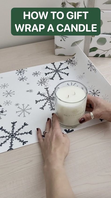 How To Wrap Circle Shaped Gifts, Wrap A Candle, Effective Spaces, Gift Wrapping Candles, Round Objects, Paper Candle, Big Candles, Gift Wrapping Techniques, Round Candles