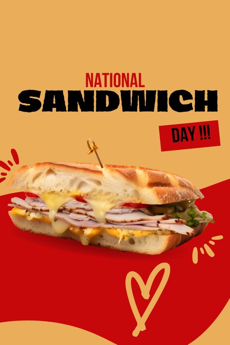 Celebrate National Sandwich Day! National Sandwich Day, Sandwich Day, Waiting For Tomorrow, During The Day, Slice Of Bread, Holidays And Events, I Love It, Love It, Sandwiches