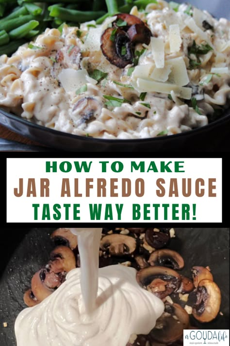 Alfredo Sauce In A Jar Recipes, Alfredo Sauce From Jar, Alfredo From The Jar, Spice Up Jar Alfredo Sauce, Chicken Broccoli Alfredo With Jar Sauce, Canned Alfredo Sauce Improve, How To Spice Up Alfredo Sauce From A Jar, Make Jarred Alfredo Sauce Better, Best Jar Alfredo Sauce