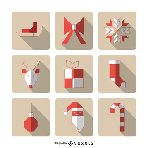 Geometric Christmas icons with shadows #AD , #ad, #Ad, #Christmas, #icons, #shadows, #Geometric Geometric Icons, Christmas Geometry, Geometry Projects, Christmas Shapes, Geometric Christmas, Christmas Squares, Swiss Style, Christmas Tree Graphic, Minimal Christmas