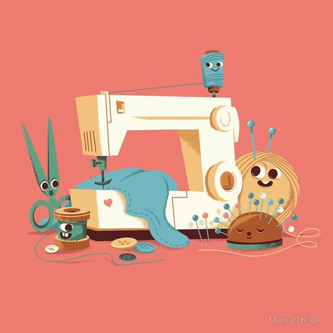 SEWING MACHINE by Manuel Kilger Sewing Machine Art, Machine Art, Unique Nursery, Baby's Room, Nursery Art, Sewing Machine, Nursery, Art Print, Sewing