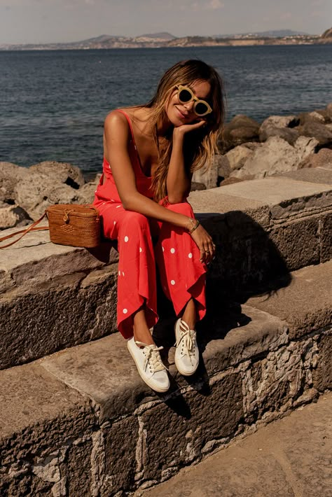 Summer Sneakers. – Sincerely Jules Julie Sarinana, Polka Dots Outfit, Polka Dot Jumpsuit, Sincerely Jules, Summer Sneakers, Tumblr Fashion, Style Crush, Young And Beautiful, Fall Fashion Trends