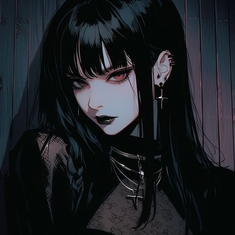 Goth Female, Anime Goth, Black Mage, Cute Goth, Gothic Anime, Anime Profile, Cute Profile Pictures, Female Character Design, Iconic Women