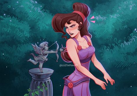 Meg And Hercules Fanart, Megara Fanart, Hercules Fanart, Hercules Cartoon, Luz Tapia Art, Megara Disney, Not In Love, Disney Hercules, Disney Fanart