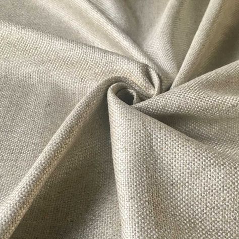 Newbury Hopsack Fabric - Suede | Ian Mankin Linen Upholstery Fabric, Curtain Lining Fabric, Forest Color, Cosy Living Room, Types Of Curtains, Lined Curtains, Curtain Material, Check Fabric, Linen Upholstery