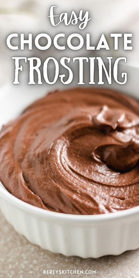 Whip up a quick and easy batch of homemade Chocolate Frosting that tastes like it’s straight from your favorite fancy bakery. Powdered sugar, rich cocoa powder, and warm vanilla combine to make a frosting that is light, fluffy, and oh so decadent in flavor. Use this recipe for cakes, cupcakes, cookies, and more! Chocolate Buttercream Frosting Easy, Best Chocolate Buttercream Frosting, Best Frosting Recipe, Chocolate Buttercream Frosting Recipe, Chocolate Snack Cake, Homemade Chocolate Frosting, Chocolate Frosting Recipes, Fudge Frosting, Chocolate Buttercream Frosting