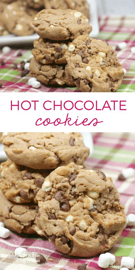 Winter Cookies Recipes, Hot Chocolate Cookie Recipes, Baking Recipes Desserts, Paleo Snack, Hot Cocoa Cookies, Winter Baking, Winter Dessert Recipes, Hot Chocolate Cookies, Winter Cookie