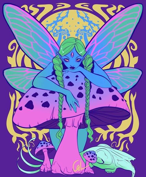 Night Core, Psy Art, Unique Drawings, Dope Cartoon Art, Witch Art, Art Prompts, Trippy Art, Fairy Art, Character Illustration