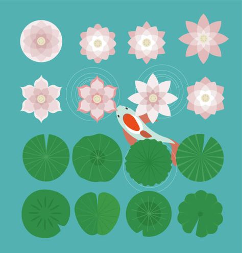 46,620 Lily Pad Illustrations & Clip Art - iStock Lily Pad Drawing, Lilly Pad, Soyut Sanat Tabloları, Japanese Prints, Blender 3d, Free Vector Graphics, Water Lily, Art Studies, Lily Pads