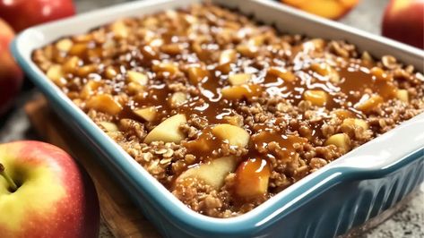 Cozy Caramel Apple Baked Oatmeal combines sweet apples and caramel for a delicious fall breakfast. Easy, nutritious, and full of flavor! Apple Oatmeal Bake, Caramel Apple Oatmeal, Apples And Caramel, Apple Baked Oatmeal, Apple Bake, Fall Recipes Breakfast, Sweet Apples, Breakfast Easy, Fall Breakfast