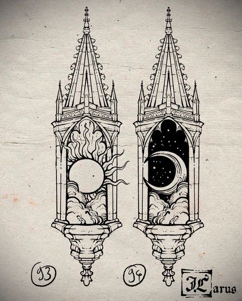 Icarus on Instagram: “Nouvelle planche full architecture 😇 •contact : icarus_tattoo@hotmail.com •dont copy please🙏• #engraving #engravingtattoo…” Gothic Frame Tattoo, Engraving Tattoo Linework, Gothic Ornament Tattoo, Victorian Gothic Tattoo Ideas, Gothic Architecture Tattoo, Sketch Bases, Icarus Tattoo, Etching Tattoo, Woodcut Tattoo