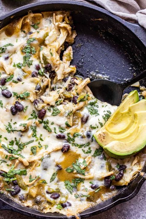 Enchiladas Easy, Enchilada Skillet, Chicken Enchilada Skillet, Green Chile Chicken Enchiladas, Green Chile Chicken, Crockpot Healthy, Chicken Enchilada, Dome Light, Urban Dictionary