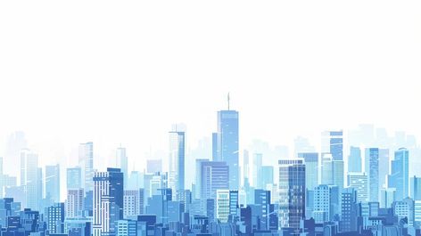 Modern urban skyline illustration | free image by rawpixel.com / Tanat Chittirungsan Blue City Background, City Horizon, Background City, Skyline Illustration, Blog Banner, City Background, Blue City, Poster Background Design, Modern Urban