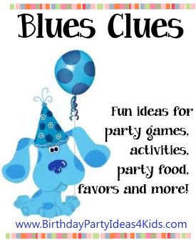 Blues Clues birthday party theme with fun ideas for party games, food, favors, decorations, invitations, activities and more!  #blues #clues #birthday #party #games Blues Clues Party Games, Blues Clues Games, Blues Clues Birthday Party, Blues Clues Party Supplies, Blues Clues Birthday, Blue's Clues Birthday Party, Food Favors, First Birthday Board, Clue Party