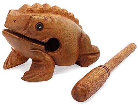 Aussel Guiro Croaking Wooden Frog with mallet, Musical Instrument Sound Block, Fair Trade Percussion Instrument (8.8CM) Wooden Frog, Wood Frog, Kids Instruments, Wooden Musical Instruments, Toy Instruments, Frog Crafts, Eid Al-adha, Snare Drums, Frog Art