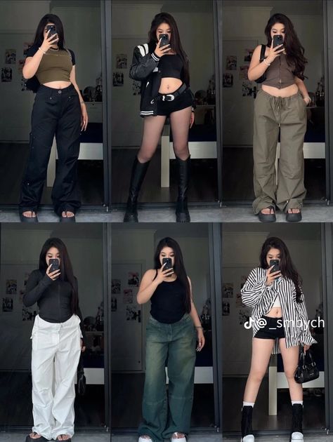 Daily Ootd Casual Simple, Midsize Asian Fashion, Chuppy Girl Outfit, Outfit Inspirations Midsize, Casual Edgy Outfits Midsize, Midsize Hourglass Outfits, Outfit For Chubby Girls, Chubby Fashion Outfits Korean, Fat Style