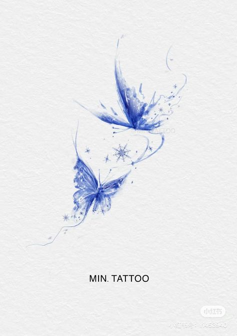 Blue Tattoos For Women, Tattoo Chart, Butterfly Tattoos Images, Blue Butterfly Tattoo, Optical Illusion Tattoo, Gangsta Tattoos, Mini Tattoo, Blue Tattoo, Bff Tattoos