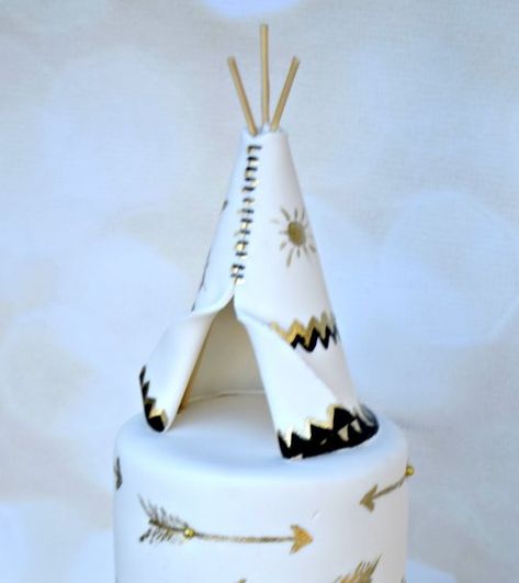 Teepee Cupcakes, Teepee Cake Smash, Teepee First Birthday Pictures, Tee Pee Baby Bed, Fondant Tent Tutorial, Tepee Tent, Tent Cake, Baby Teepee, Cute Birthday Pictures