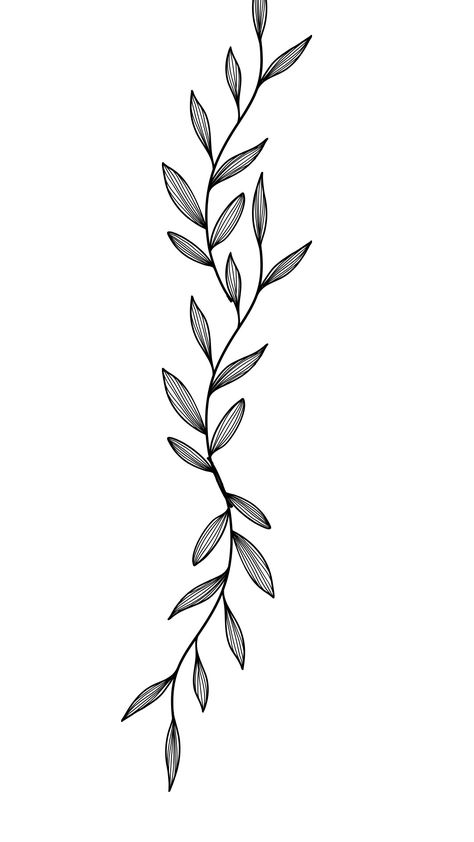 Leaf Flower Tattoo, Vines Tattoo Stencil, Leafy Arm Wrap Tattoo, Vine Line Art, Leaves Vines Drawing, Leaf Outline Tattoo, Dainty Ivy Tattoo, Laurel Leaf Tattoo, Vines Drawing