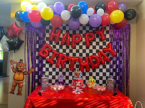 Fnaf Birthday Shirt, Five Nights At Freddy's Birthday Decorations, Freddy Fazbear Birthday Ideas, Five Nights At Freddy’s Birthday Party, Fnaf Bday Party Ideas, Five Nights At Freddy's Party Ideas, 5 Nights At Freddys Birthday Ideas, Fnaf Party Decorations, Fnaf Themed Birthday Party