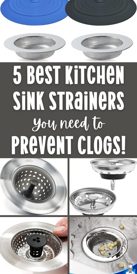 Tired of food scraps clogging your sink? Learn about the best kitchen sink strainers to prevent clogs, keep your drains free of debris, and stop frequent blockages. Pin this guide now to protect your kitchen sink from future clogs, stop slow draining sinks, and maintain smooth water flow! Kitchen Sink Clogged, Fix Leaky Faucet, Sink Drain Cleaner, Sink Drain Stopper, Best Kitchen Sinks, Unclog Drain, Kitchen Sink Strainer, Plumbing Emergency, Plumbing Drains