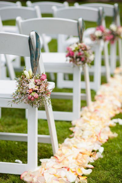 Vintage style aisle markers {En Vied Events} #weddings Chairs With Flowers, Wedding Ceremony Outline, Aisle Decorations, Aisle Markers, Aisle Flowers, Wedding Ceremony Photos, Wedding Aisle Decorations, Garden Wedding Decorations, Wedding Petals