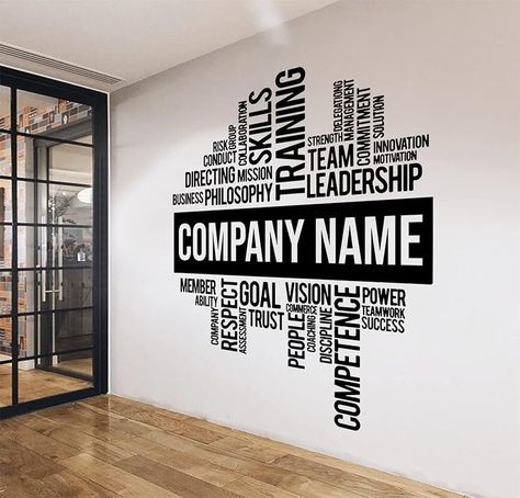 Amazon.com: BIG CUSTOMIZABLE OFFICE Wall Vinyl Decal, motivational, inspirational, add your company name : Handmade Products Office Wall Design, Office Wall Decals, Back Office, Leadership Training, Wall Vinyl, Motivational Wall, Name Stickers, Office Walls, Office Wall