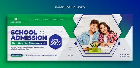 School education admission facebook time... | Premium Psd #Freepik #psd #banner School Social Media, Cover Photo Design, Brochure Cover Design, Education Banner, Tuition Classes, Cover Facebook, Creative Banners, Pose Model, Banner Design Inspiration