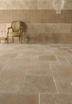 Travertine Floor Tile, Travertine Bathroom, Mediterranean Dining Room, Ideas For Kitchen, Travertine Floors, Travertine Tile, Kitchen Floor Tile, Kitchen Tile, Concrete Patio