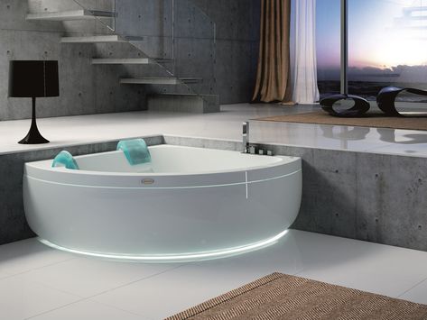 Corner whirlpool bathtub with chromotherapy AQUASOUL CORNER 155 | Bathtub by Jacuzzi® Bathroom Classic Luxury, Small Corner Bath, Corner Jetted Tub, Corner Jacuzzi Tub, Luxury Tub, Hot Tub Designs, Jetted Bath Tubs, Malibu Home, Corner Bath