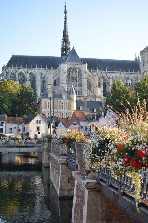 Amiens, France Amiens France, France Love, Cathedral Basilica, Northern France, Flower Baskets, Visit France, Beautiful Place, France Travel, Pretty Places