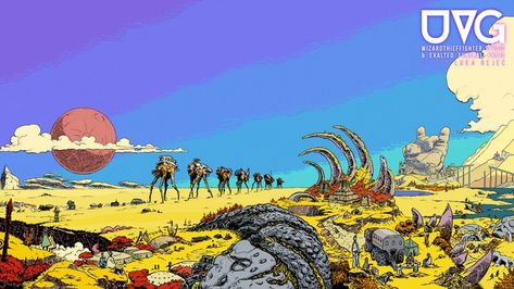 The Ultraviolet Grasslands by Exalted Funeral » Interstellar Culpability — Kickstarter Ultraviolet Grasslands, Fantasy Locations, Bacon Art, Scifi Art, Black City, Graphic Novel Art, Monster Hunter, Interstellar, Dieselpunk